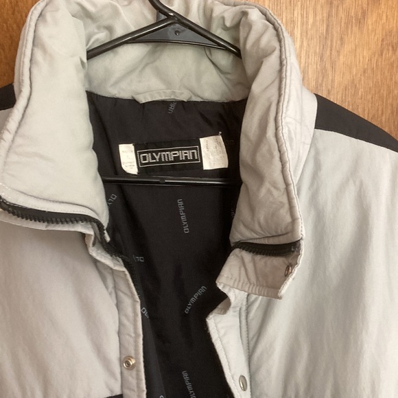 Olympian unisex size M Jacket; 26” long from collar; grey with black trim - Picture 5 of 8